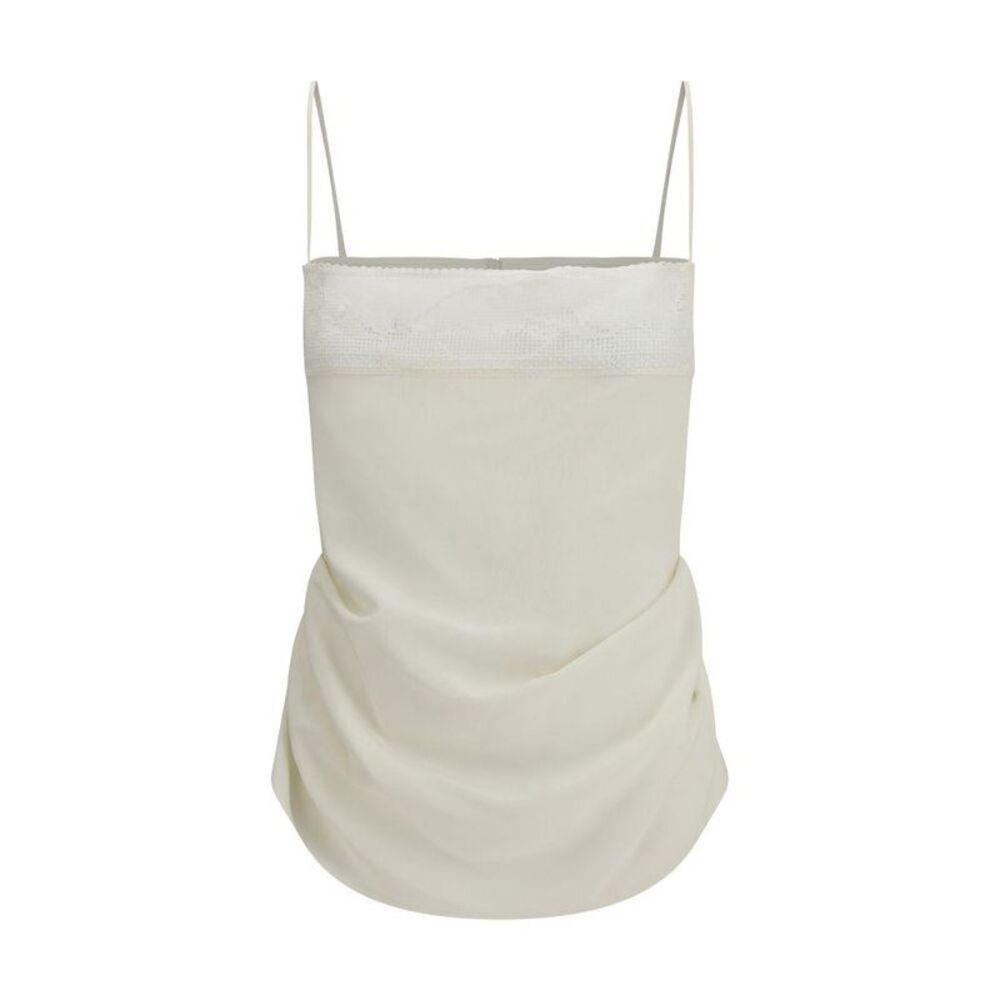 Magda Butrym Silk Top with Elegant Design Women Beige Clothing